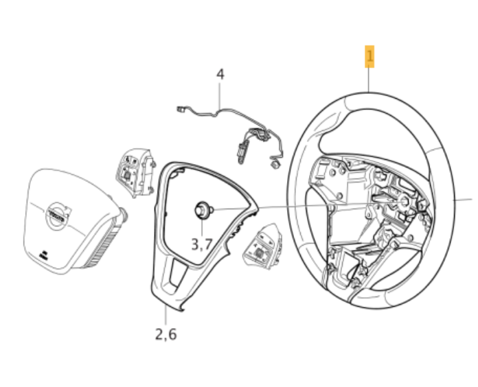 VOLANTE ORIGINALE USATO VOLVO V40 cod. 31250591