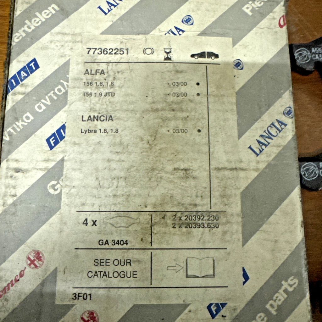 KIT PASTIGLIA FRENO ANTERIORE ORIGINALE PER LANCIA LYBRA 1999 2005 COD. 77362251