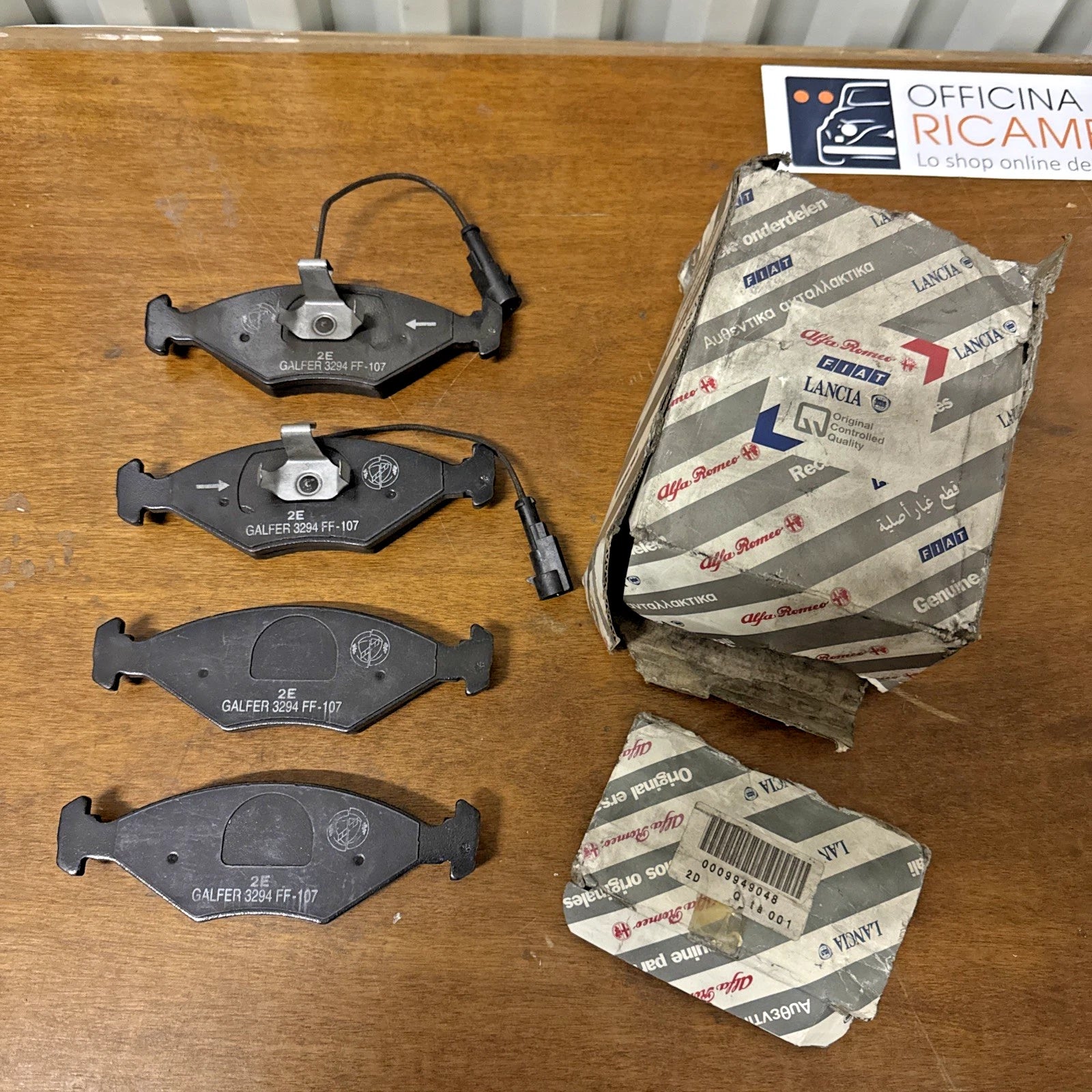 KIT PASTIGLIA FRENOANTERIORE ORIGINALE FIAT BARCHETTA (183_) COD. 9949048
