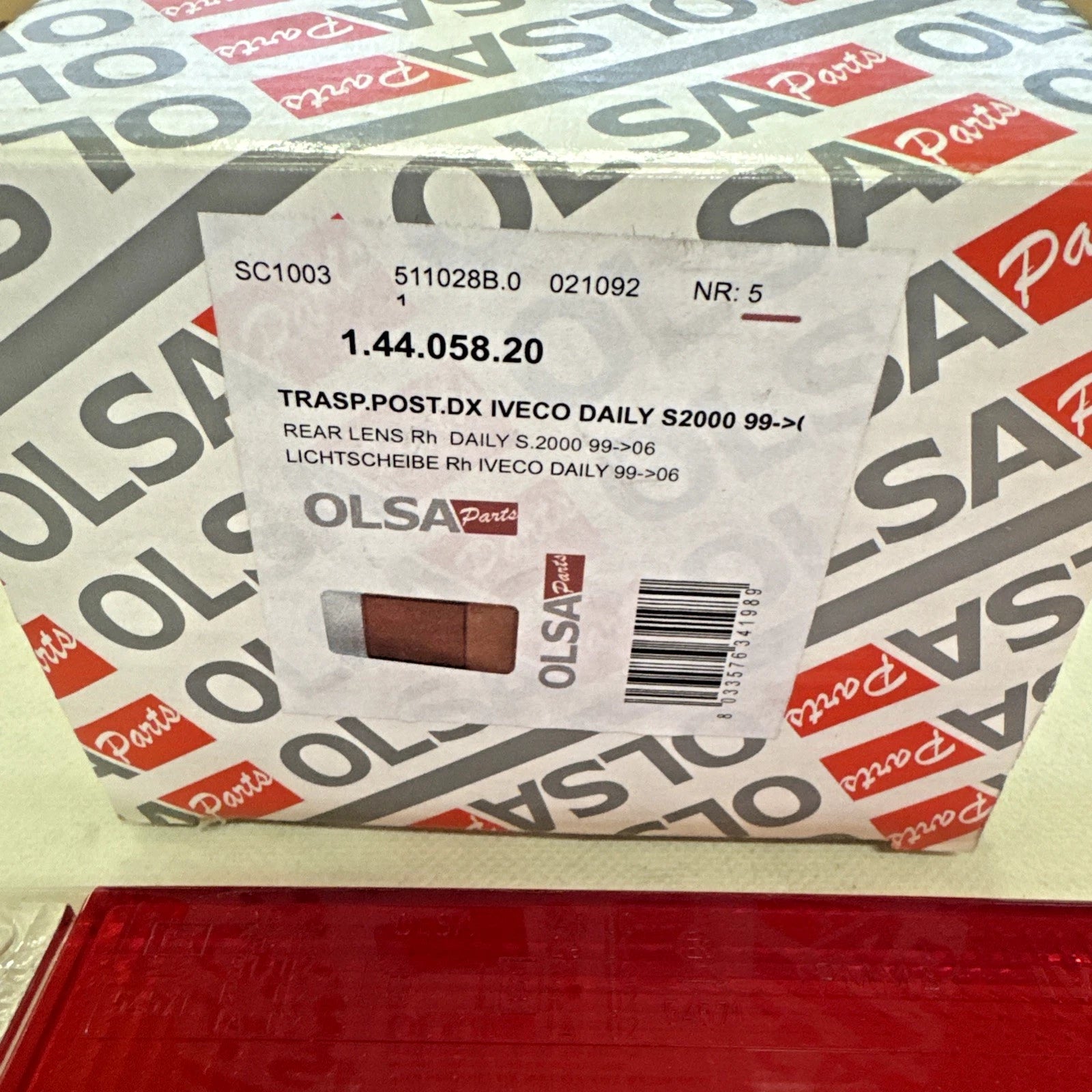 TRASPARENTE DEL FANALE POSTERIORE DESTRO IVECO DAILY 35 C 12 COD. 42471137